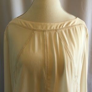 Ann Taylor LOFT Solid Ivory Long Sleeve Blouse